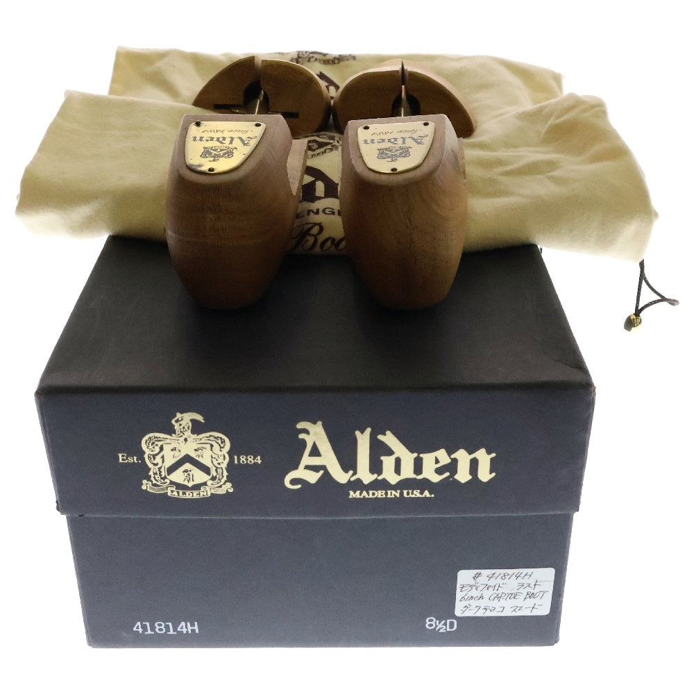Alden(オールデン) ストレートチップ スエード レザー ブーツ ダークチョコレート ブラウン US8.5 41814H