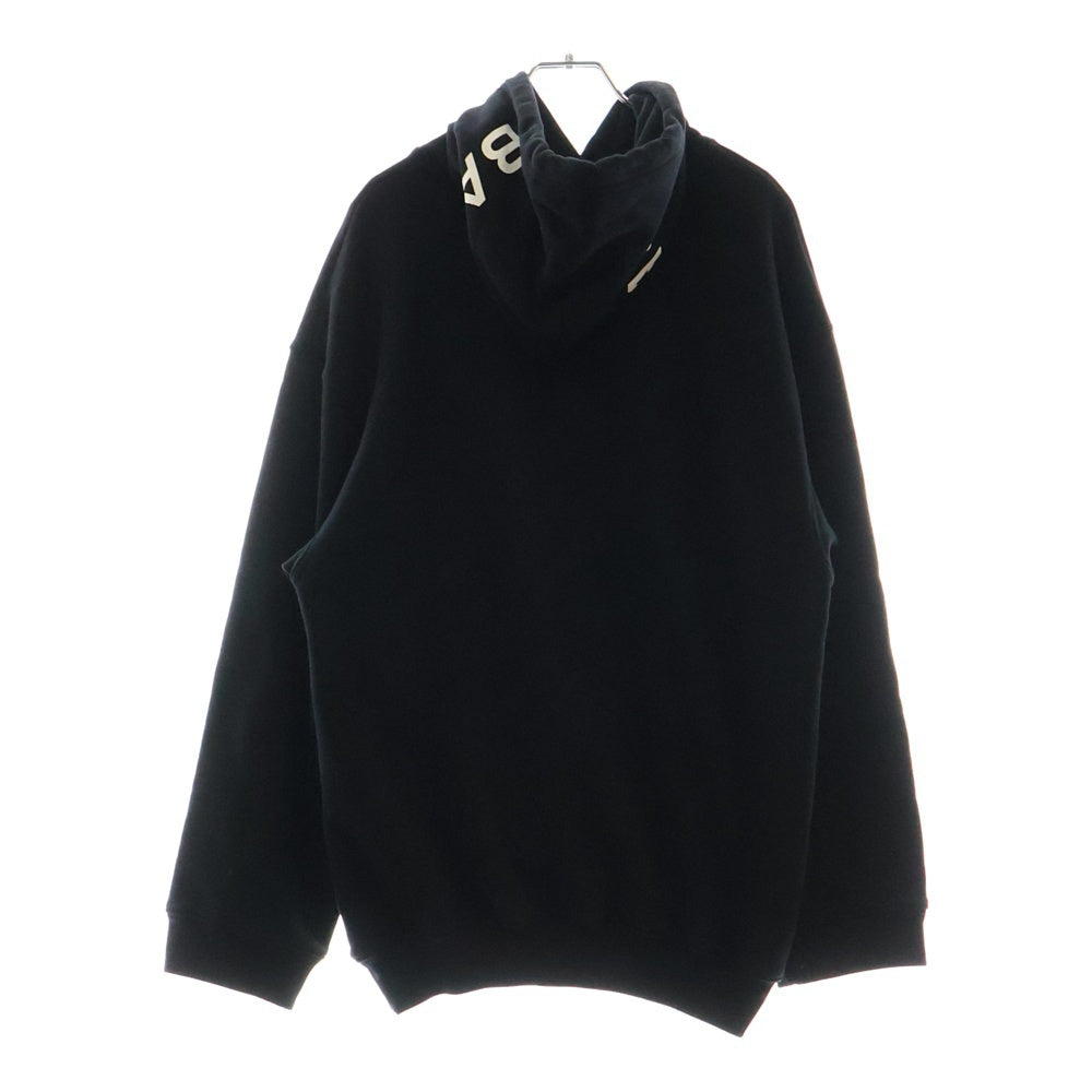 BALENCIAGA(バレンシアガ) フードロゴプリントスウェットプルオーバーパーカー ブラック 492190
