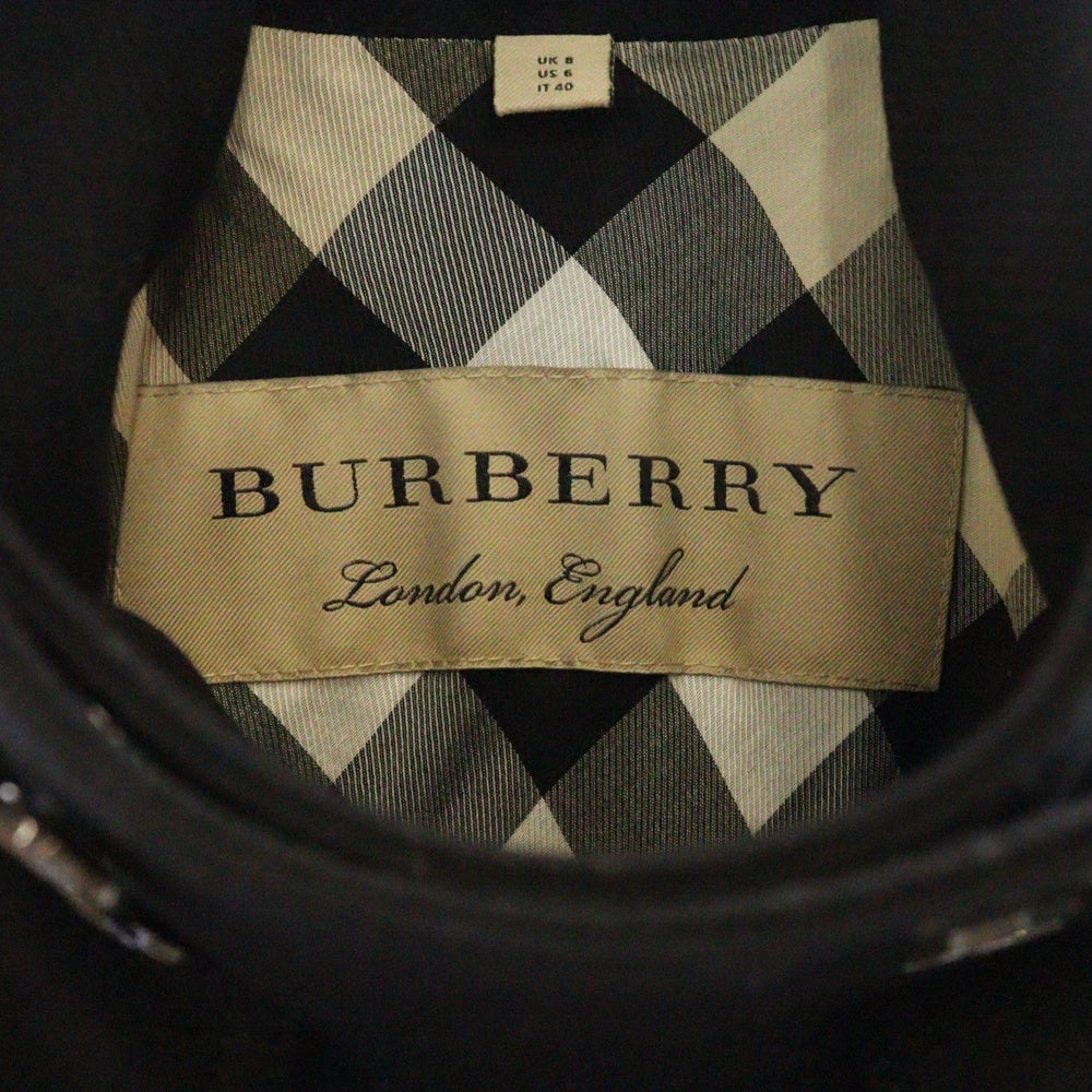 BURBERRY(バーバリー) ウール ダブルブレスト ピーコート ブラック レディース 3965631