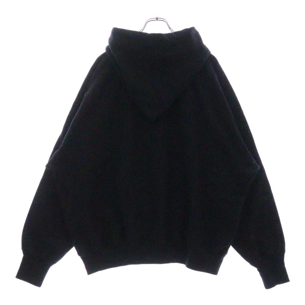 READY MADE(レディメイド) 24AW HOODIE ARCH LOGO フロントアーチロゴプリント スウェットプルオーバーパーカー フーディー ブラック RE-CO-BK-00-00-286