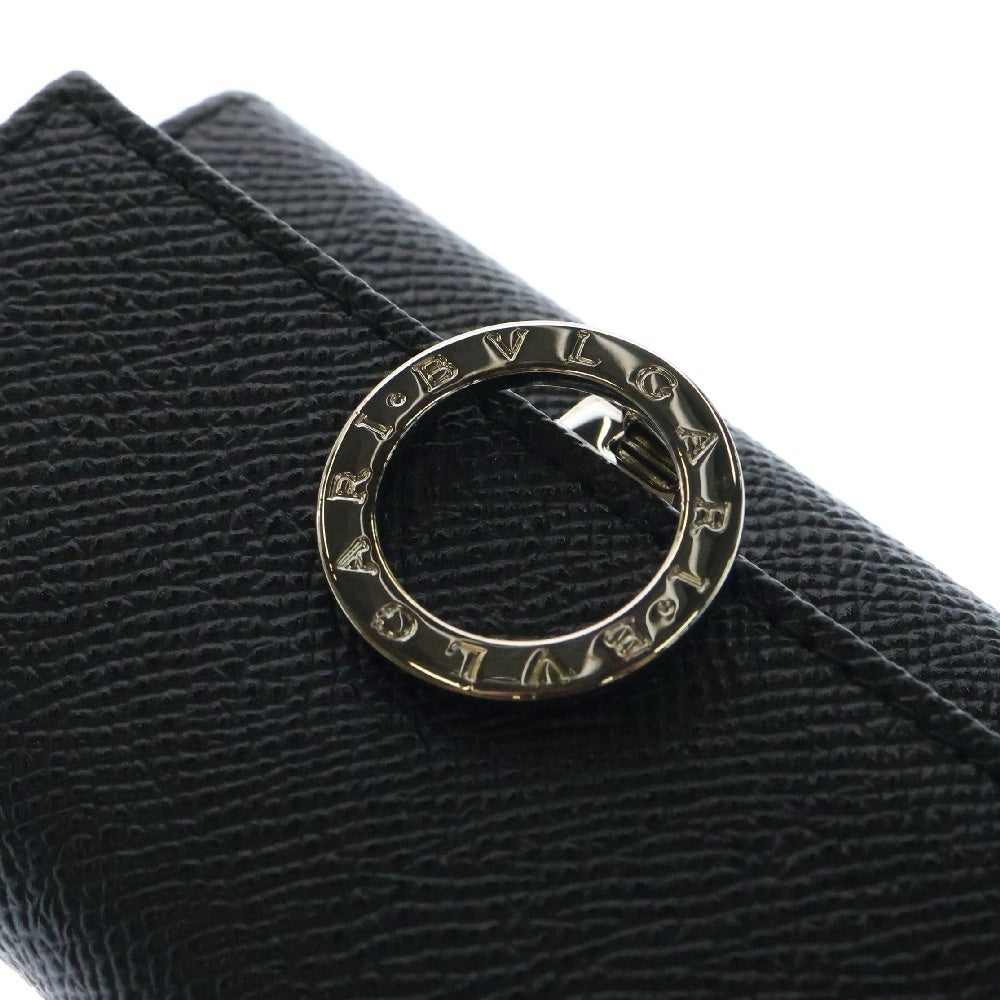 BVLGARI(ブルガリ) 6連 レザー キーケース ブラック/シルバー