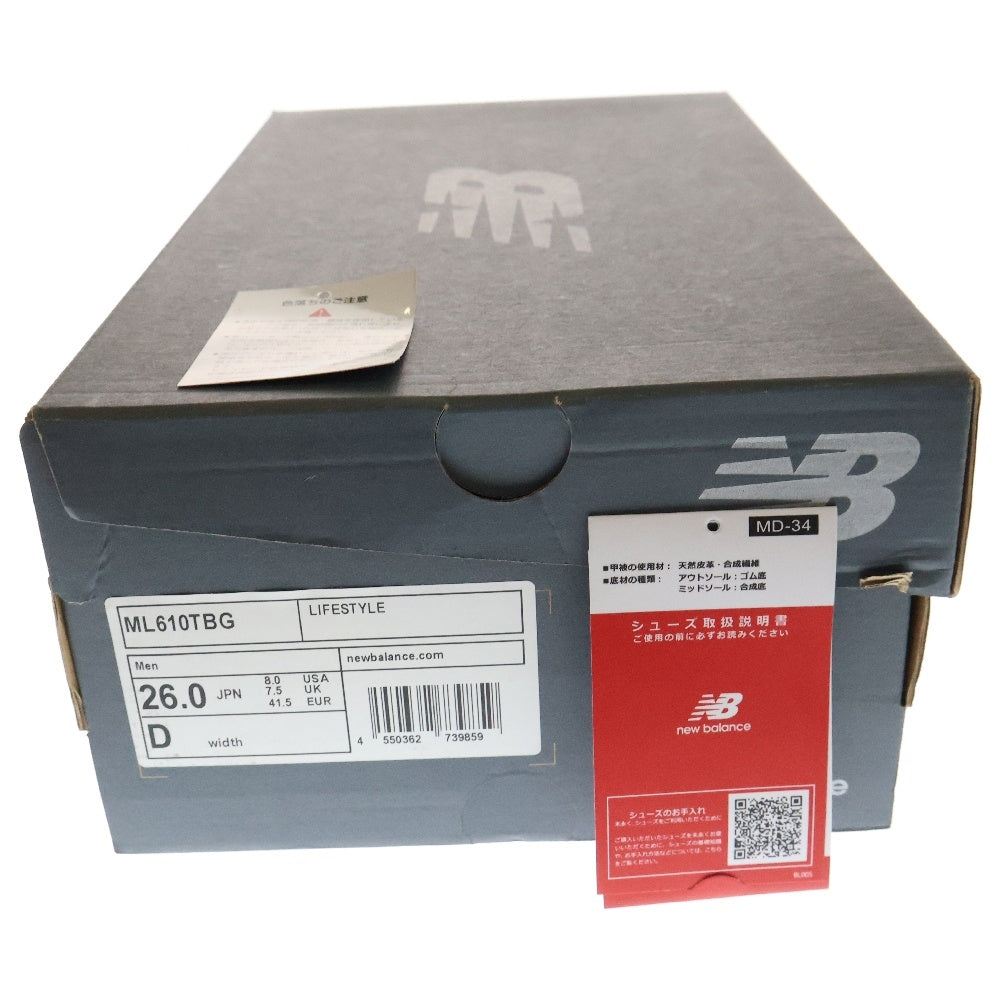 New Balance(ニューバランス) ML610TBG スウェード ローカットスニーカー ブラウン US8/26.0cm