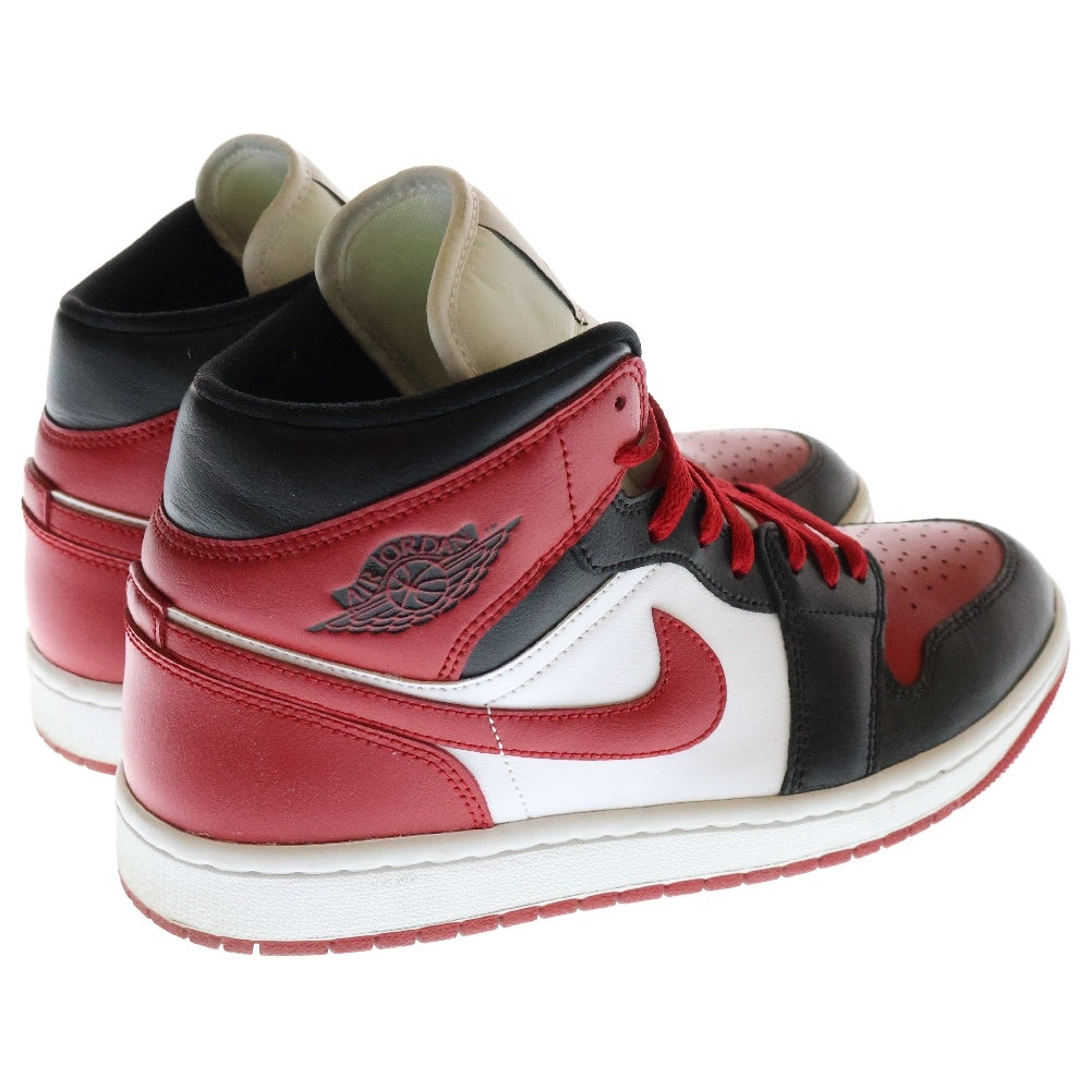 NIKE(ナイキ) WMNS AIR JORDAN 1 MID BRED TOE ウィメンズ エアジョーダン1 ブレッドトゥ ミッドカットスニーカー ブラック/レッド US9.5/26.5cm BQ6472-079