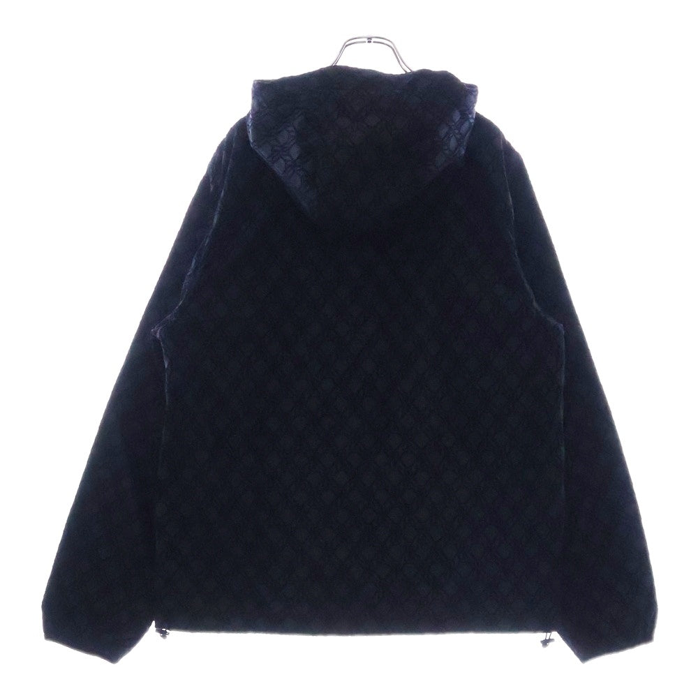 KITH(キス) 25SS Flocked Crest Damien Windbreaker フロッキープリント クレストダミアン ウィンドブレーカージャケット ブラック KHM010803-001