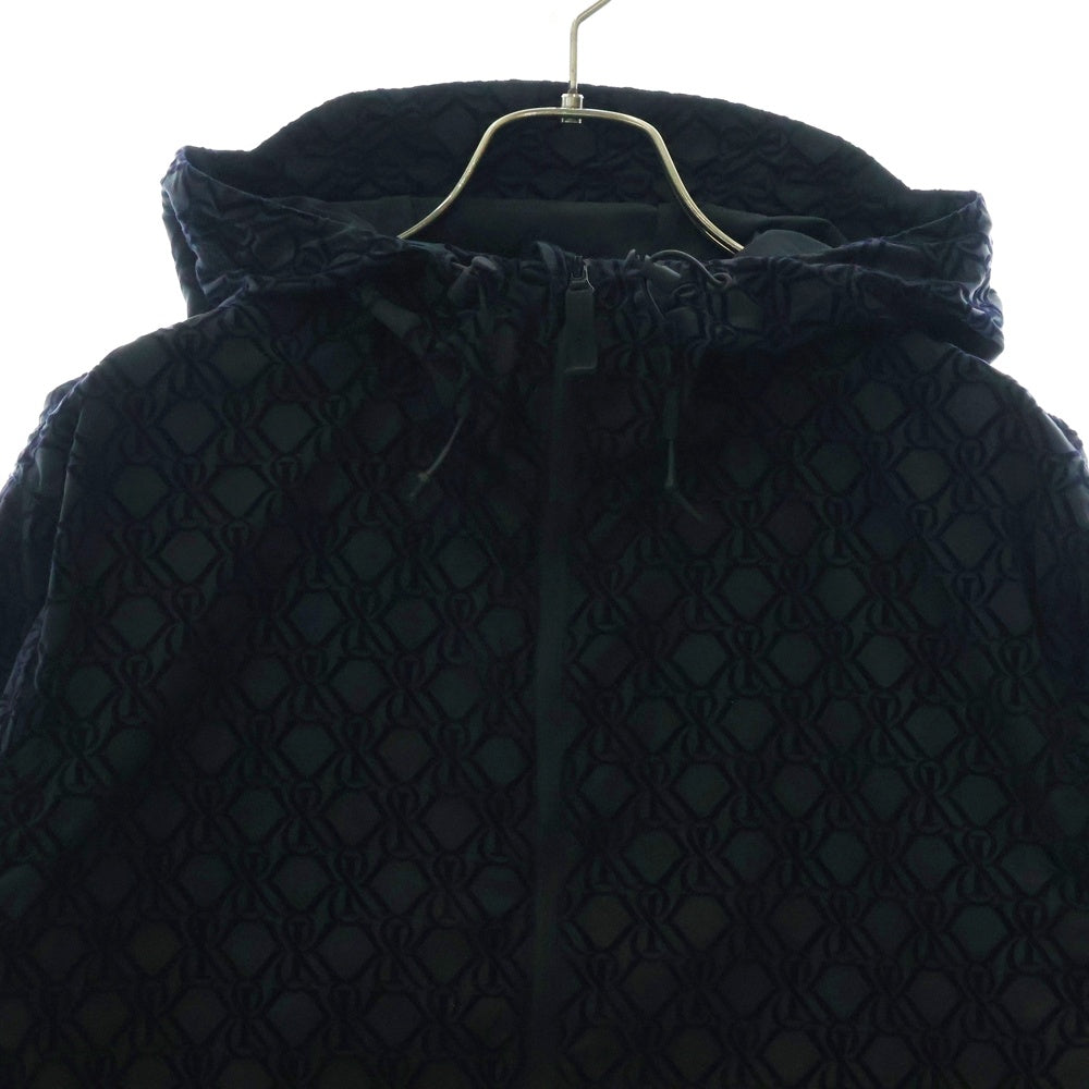 KITH(キス) 25SS Flocked Crest Damien Windbreaker フロッキープリント クレストダミアン ウィンドブレーカージャケット ブラック KHM010803-001
