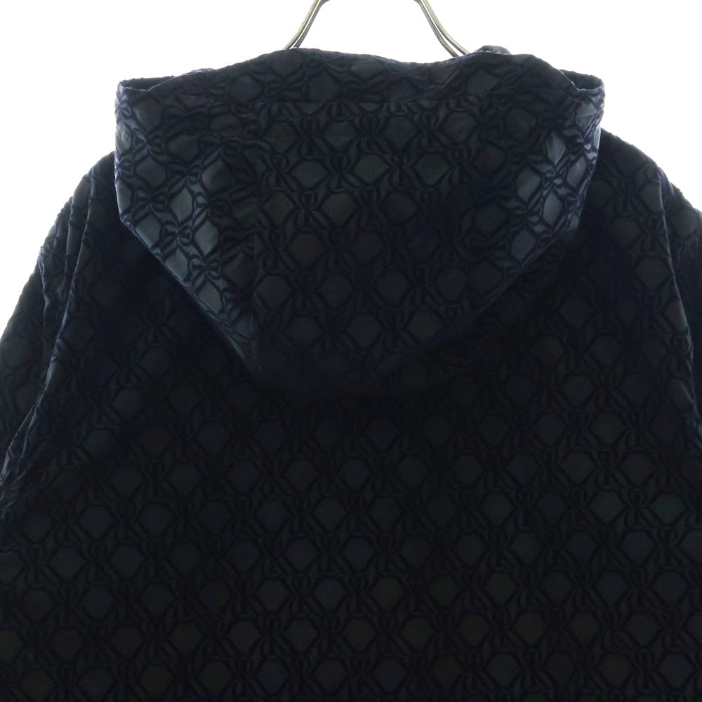 KITH(キス) 25SS Flocked Crest Damien Windbreaker フロッキープリント クレストダミアン ウィンドブレーカージャケット ブラック KHM010803-001