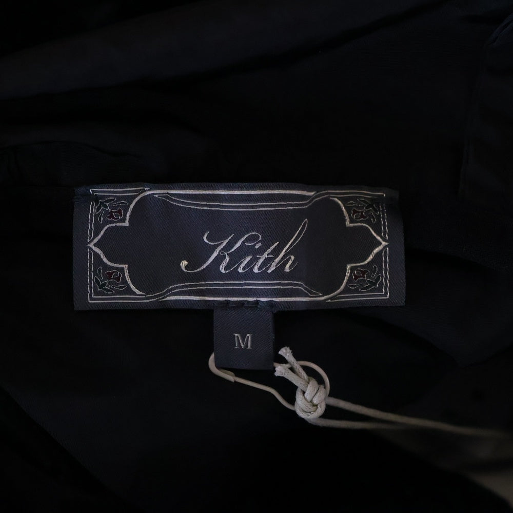 KITH(キス) 25SS Flocked Crest Damien Windbreaker フロッキープリント クレストダミアン ウィンドブレーカージャケット ブラック KHM010803-001