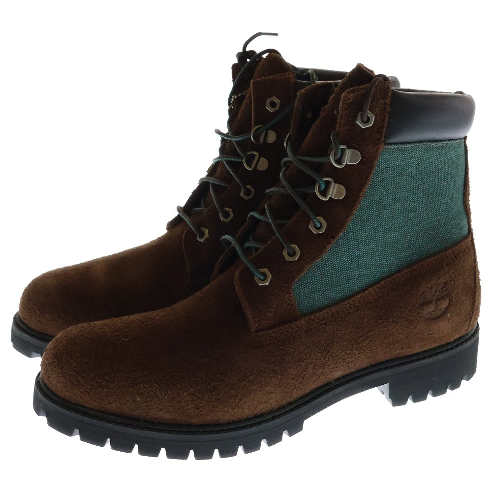 Timberland(ティンバーランド) ×thisisneverthat ディスイズネバーザット 6インチ パネル ブーツ デニム切替 スエード レースアップ ブラウン TB0A6DU5
