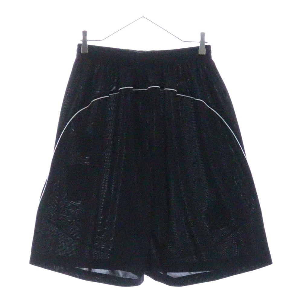 BALENCIAGA(バレンシアガ) 23SS BAGGY SHORTS ロゴ刺繍 バギーショートパンツ メッシュハーフパンツ ブラック 767862 TPVG2