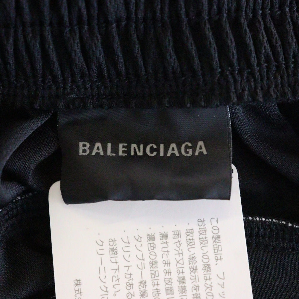 BALENCIAGA(バレンシアガ) 23SS BAGGY SHORTS ロゴ刺繍 バギーショートパンツ メッシュハーフパンツ ブラック 767862 TPVG2