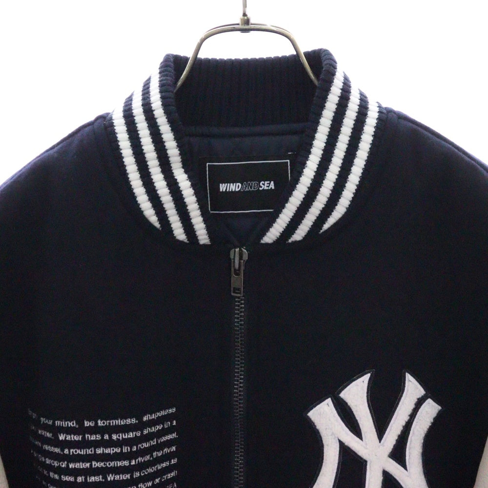 WIND AND SEA(ウィンダンシー) 23SS xMLB VARSITY JKT NY バーシティジャケット ヤンキース スタジャンWDS-C-MLB5-24-Q1-01 ネイビーxグレー