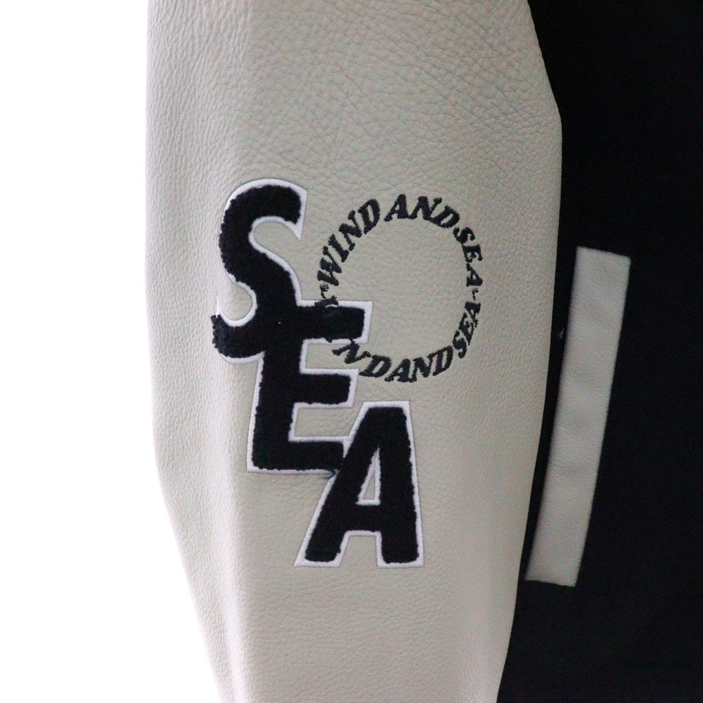 WIND AND SEA(ウィンダンシー) 23SS xMLB VARSITY JKT NY バーシティジャケット ヤンキース スタジャンWDS-C-MLB5-24-Q1-01 ネイビーxグレー