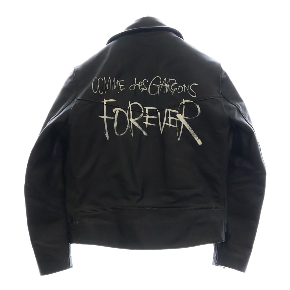 Lewis Leathers(ルイスレザー) AD2022 ×COMME des GARCONS FOREVER LIGHTNING コムデギャルソン フォーエバー ライトニング レザー ダブル ライダースジャケット ブラック KZ-J001