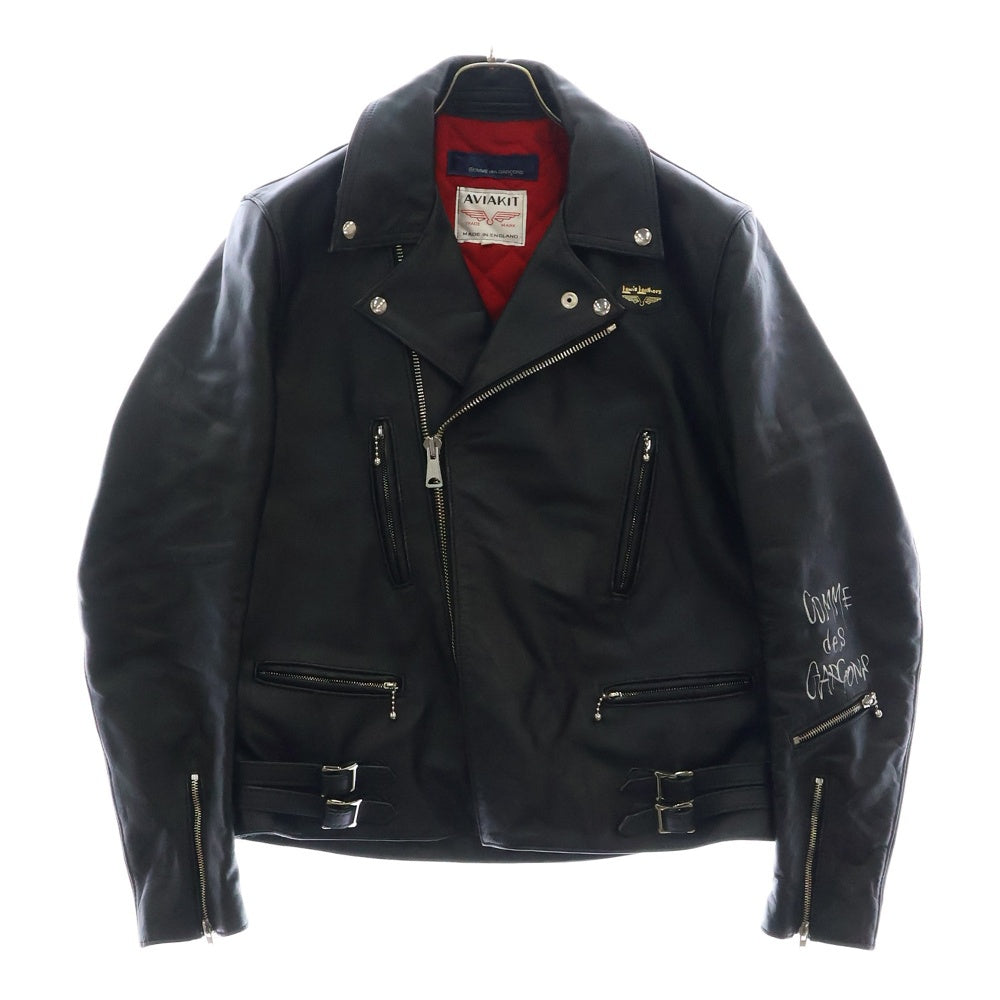 Lewis Leathers(ルイスレザー) AD2022 ×COMME des GARCONS FOREVER LIGHTNING コムデギャルソン フォーエバー ライトニング レザー ダブル ライダースジャケット ブラック KZ-J001