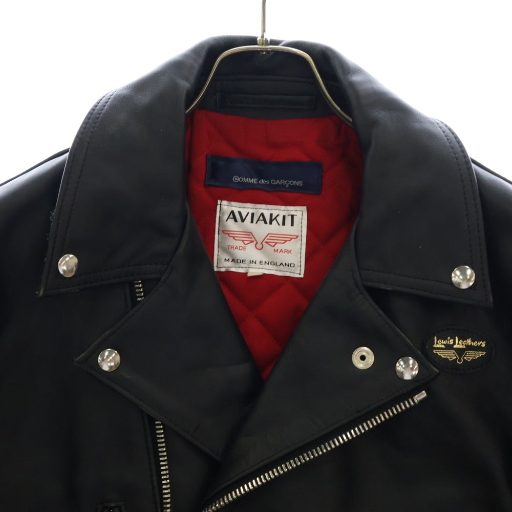 Lewis Leathers(ルイスレザー) AD2022 ×COMME des GARCONS FOREVER LIGHTNING コムデギャルソン フォーエバー ライトニング レザー ダブル ライダースジャケット ブラック KZ-J001