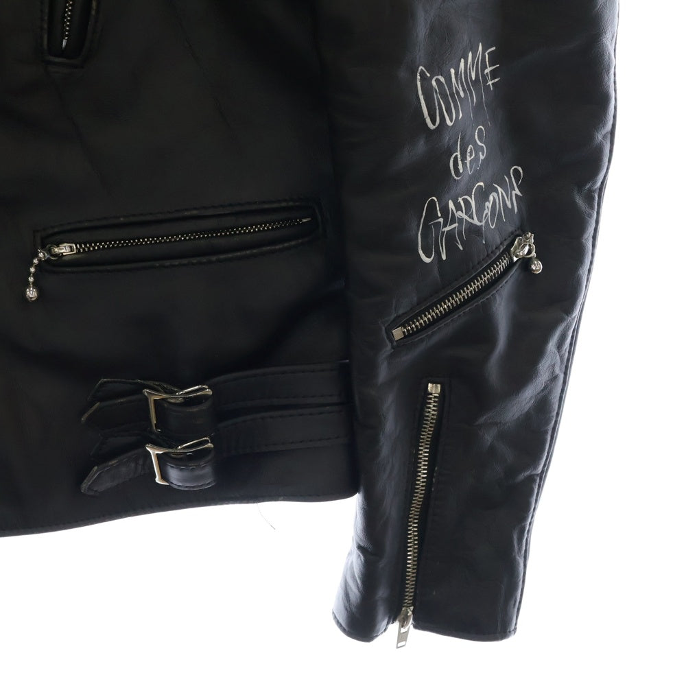Lewis Leathers(ルイスレザー) AD2022 ×COMME des GARCONS FOREVER LIGHTNING コムデギャルソン フォーエバー ライトニング レザー ダブル ライダースジャケット ブラック KZ-J001