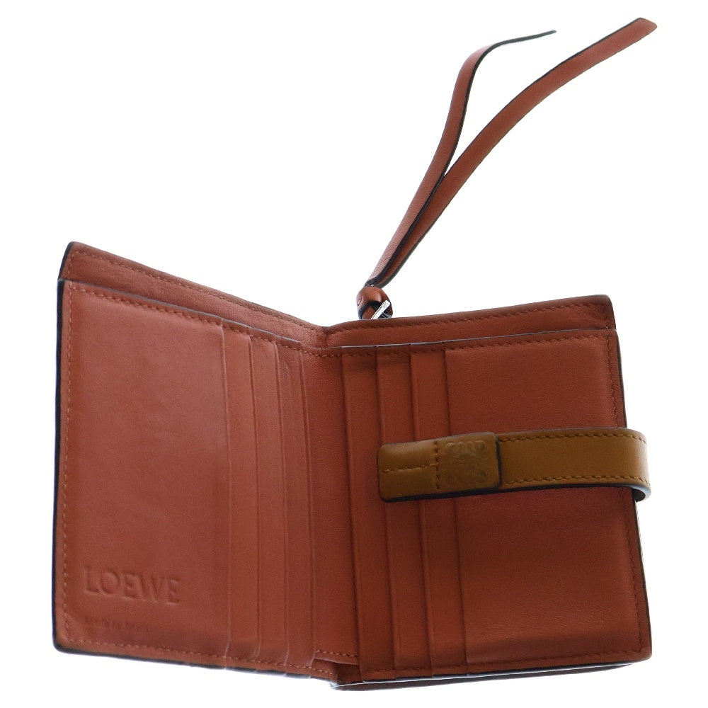 LOEWE(ロエベ) COMPACT ZIP WALLET コンパクト ジップウォレット 2つ折り財布 ソフトグレインカーフスキン レディース グレー/ピンク 102107