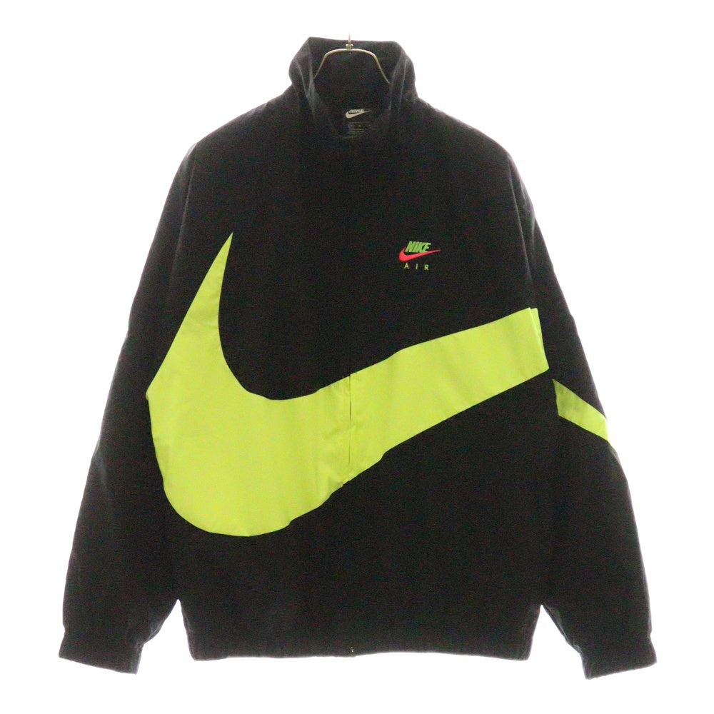 NIKE(ナイキ) CITY NEON HBR WOVEN JACKET ロゴ刺繍 シティーネオン ナイロン ウーブン スウォッシュ ジップアップジャケット ブラック/イエロー CD9262-010