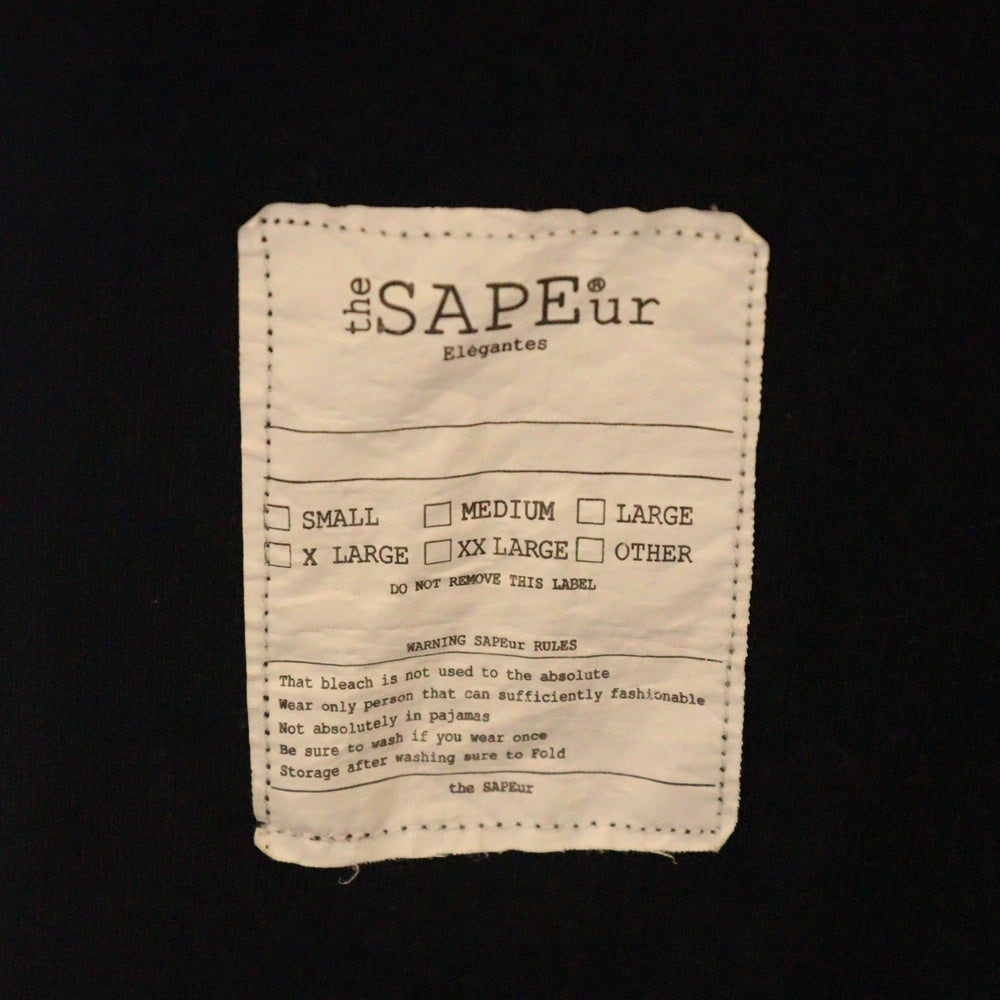 SAPEur(サプール) ロゴプリント クルーネック 半袖Tシャツ カットソー ブラック