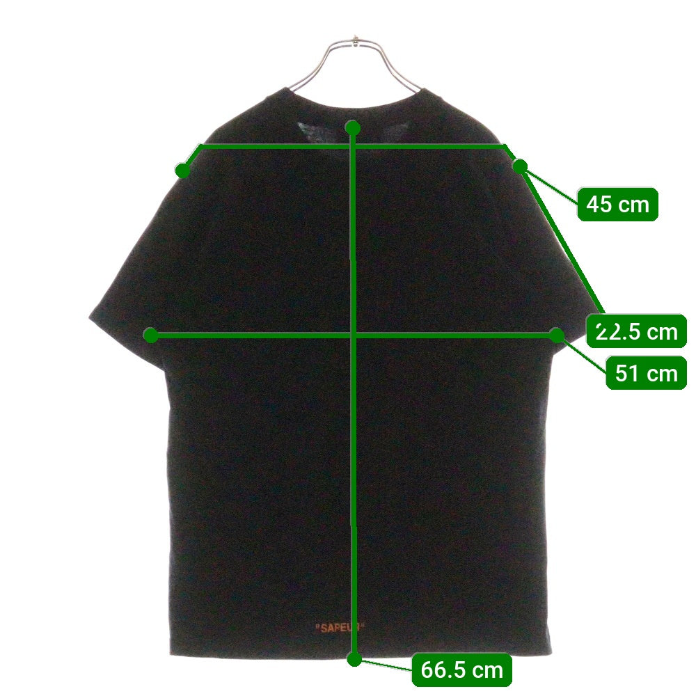 SAPEur(サプール) ロゴプリント クルーネック 半袖Tシャツ カットソー ブラック