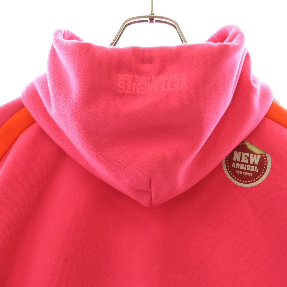 VETEMENTS(ヴェトモン) 20SS Currency Hoodie カレンシー フーディー スウェット プルオーバーパーカー ピンク SS20TR154