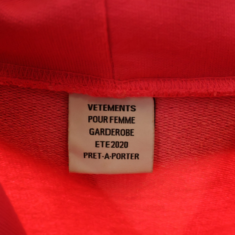 VETEMENTS(ヴェトモン) 20SS Currency Hoodie カレンシー フーディー スウェット プルオーバーパーカー ピンク SS20TR154