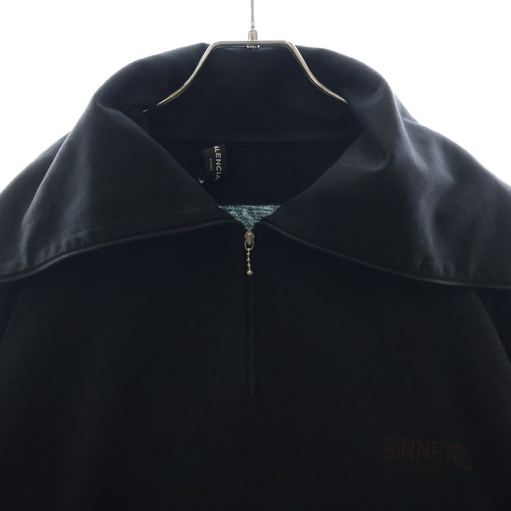 BALENCIAGA(バレンシアガ) 18SS SINNERS ハーフジップカットソー ハイネック長袖Tシャツ タートルネック ブラック 486144