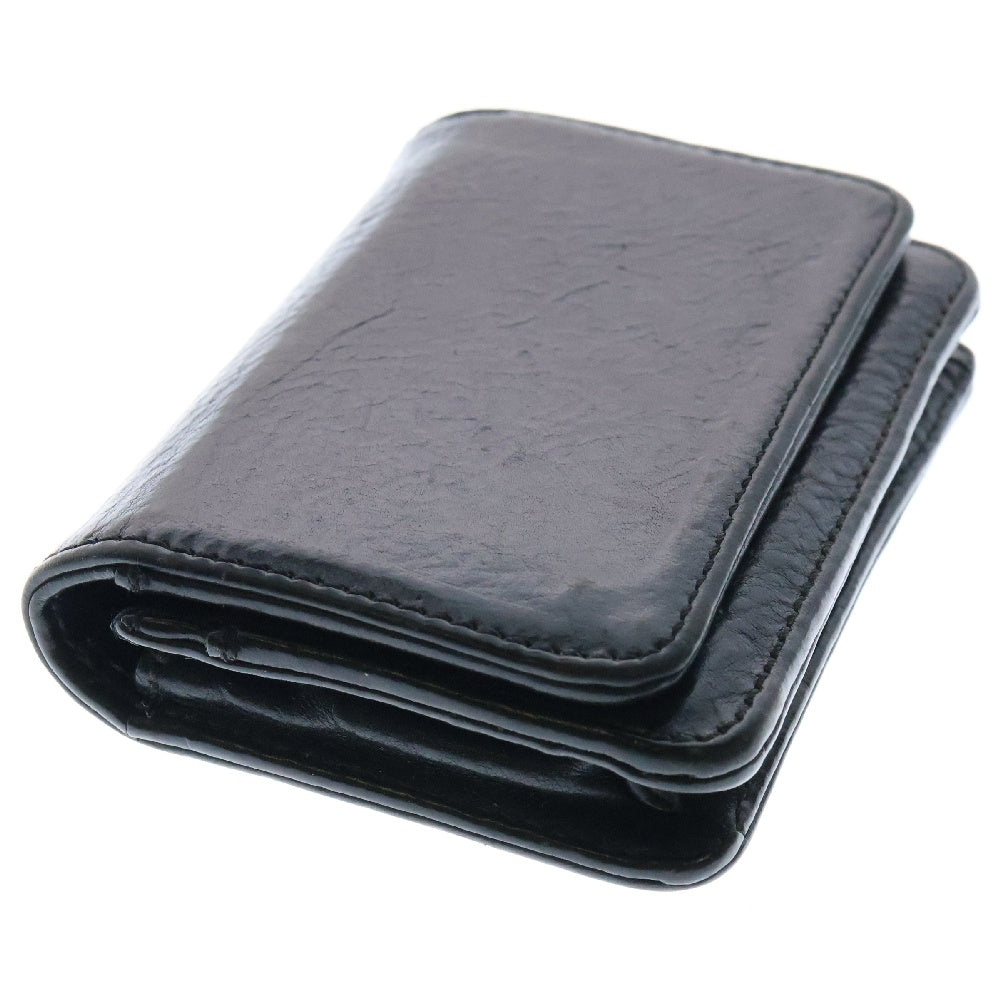 CHROME HEARTS(クロムハーツ) CRD CSE3PKTWDV1 スクロールラベルプレート 3ポケット レザーカードケース シルバー/ブラック