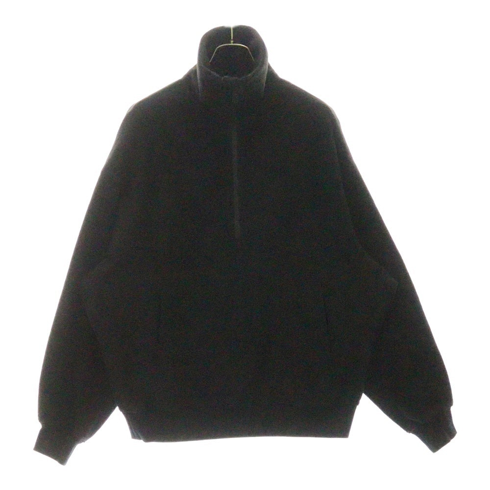 Fax Copy Express(ファックスコピーエクスプレス) Fleece Sweatshirt with Stand Collar スタンドカラー ハーフジップ フリース スウェットトレーナー ブラック BUSS02J01BK