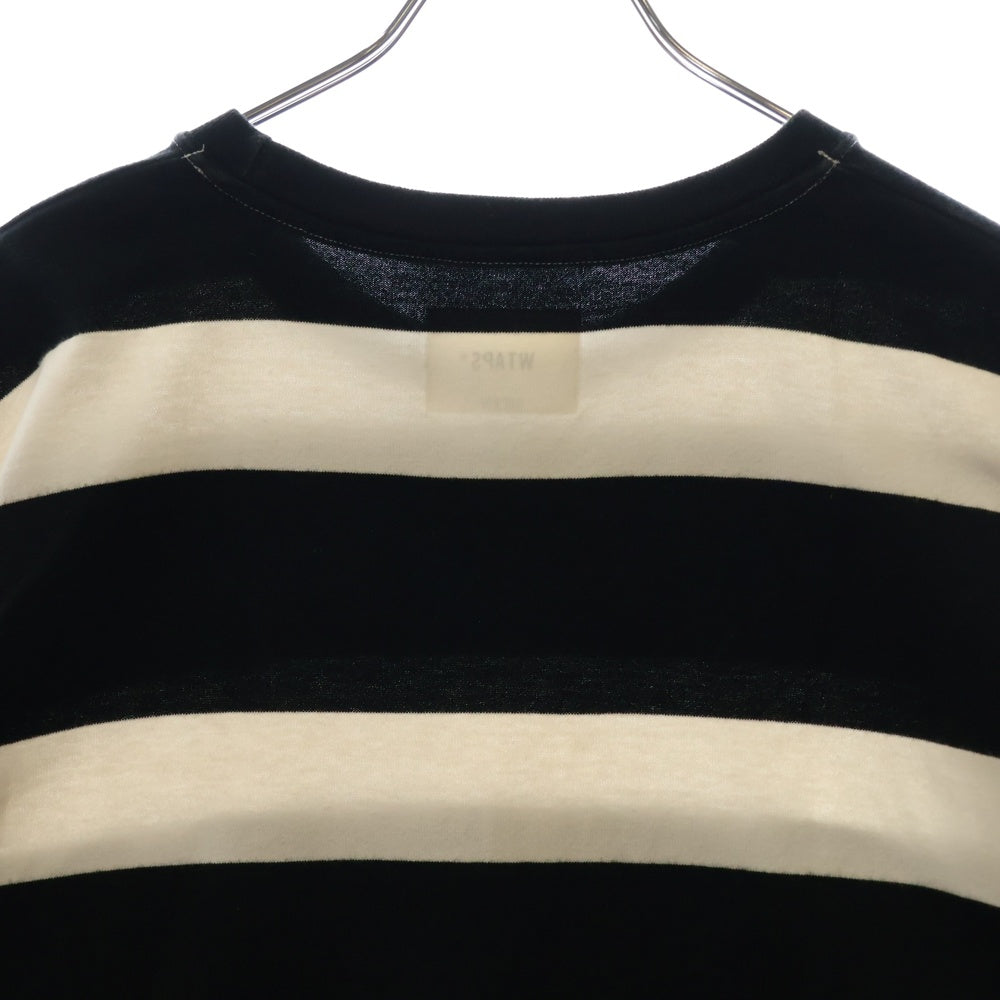 WTAPS(ダブルタップス) 22SS LANE SS COTTON レーン ボーダー総柄 半袖Tシャツ カットソー ブラック/グレー 221ATDT-CSM27