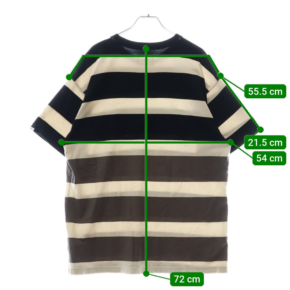 WTAPS(ダブルタップス) 22SS LANE SS COTTON レーン ボーダー総柄 半袖Tシャツ カットソー ブラック/グレー 221ATDT-CSM27