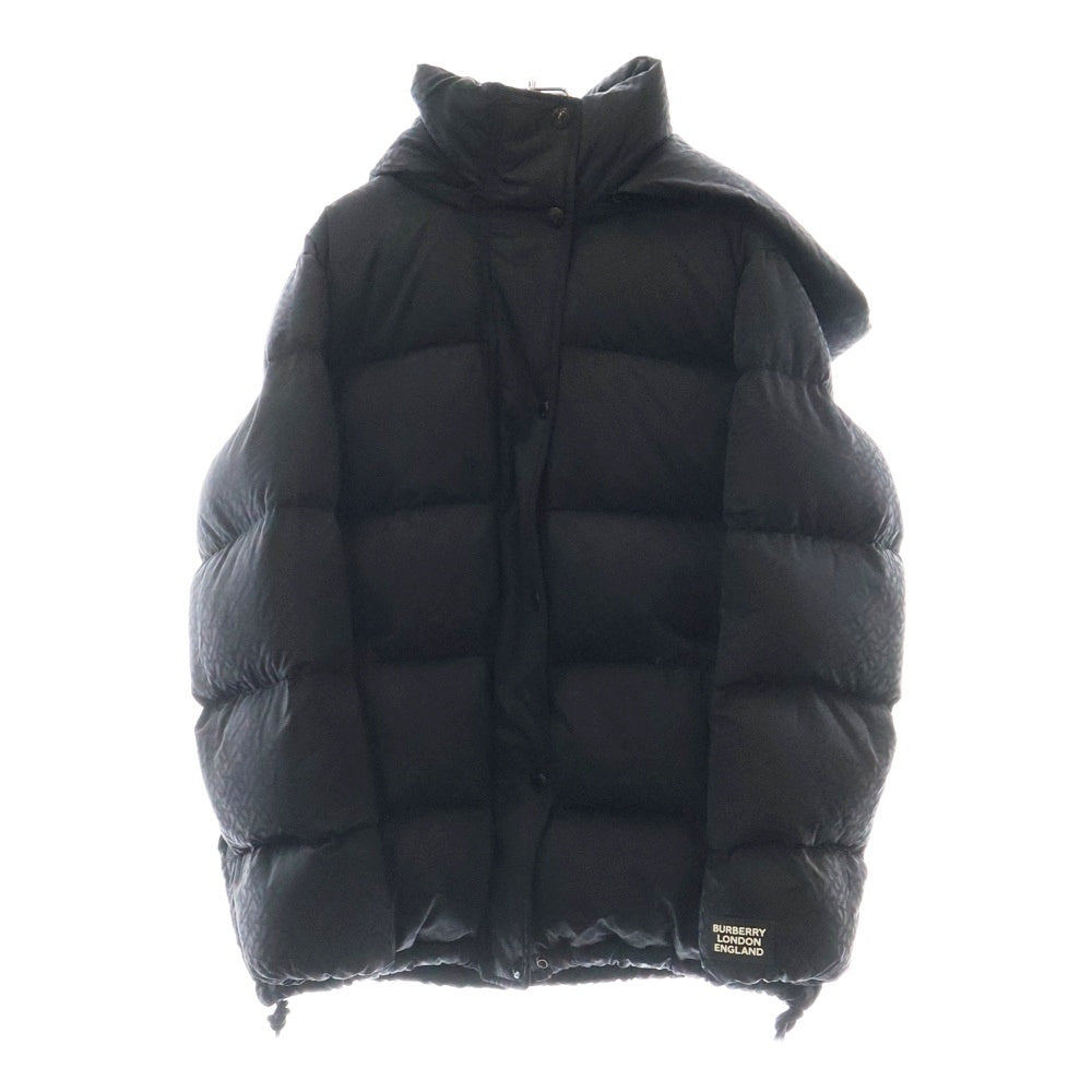BURBERRY(バーバリー) モノグラム ロゴ総柄 フーデット ダンジャケット ブラック 8019648