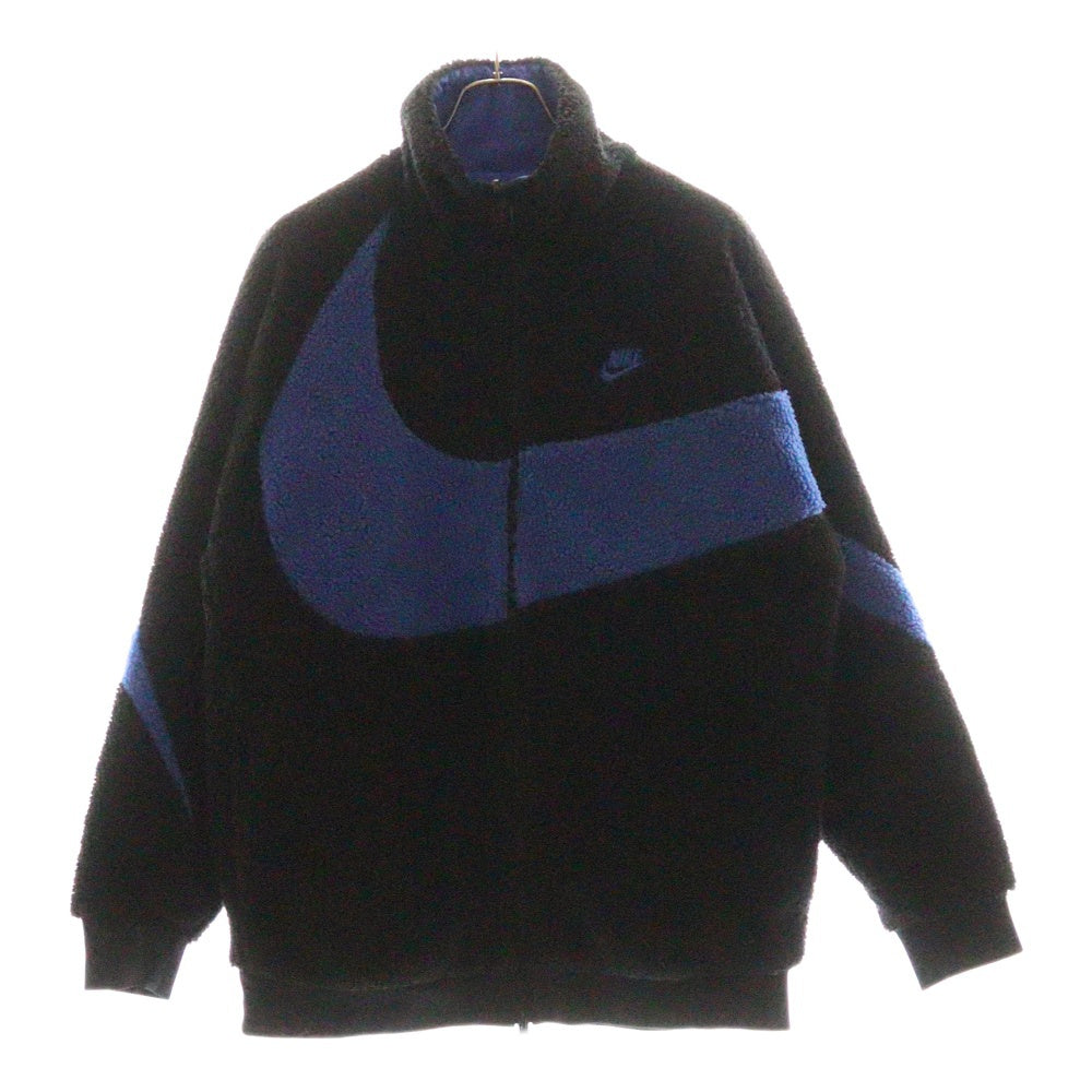 NIKE(ナイキ) AS M NSW VW SWSH FULL ZIP JKT ビッグスウォッシュ リバシーブルフリースジャケット ナイロン ブラック/ブルー BQ6546-009