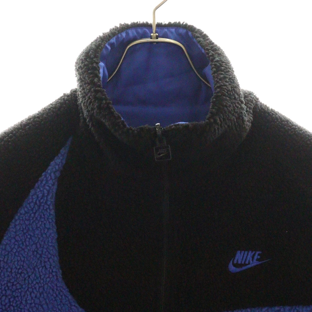 NIKE(ナイキ) AS M NSW VW SWSH FULL ZIP JKT ビッグスウォッシュ リバシーブルフリースジャケット ナイロン ブラック/ブルー BQ6546-009