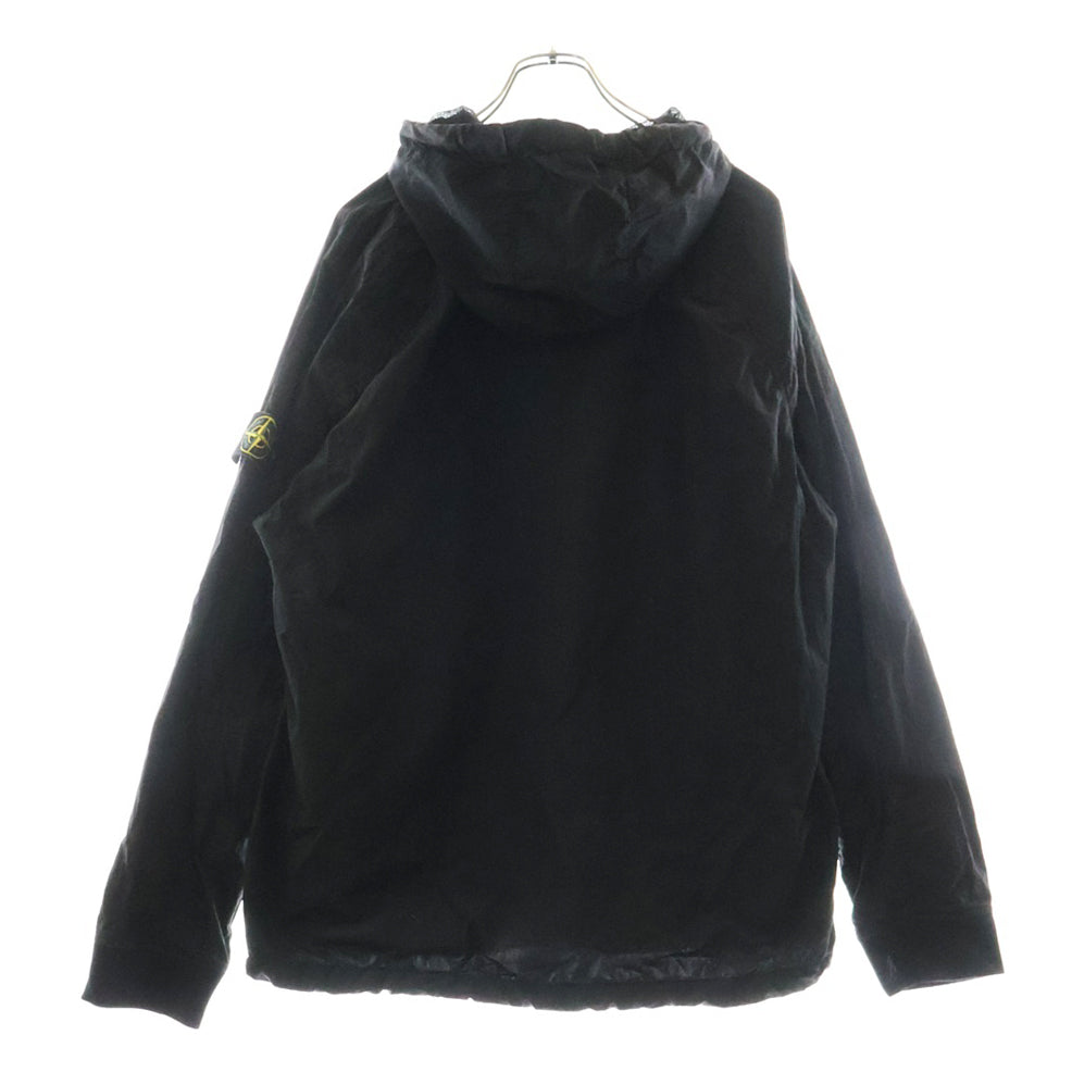 STONE ISLAND(ストーンアイランド) NYLON METAL HOODED SMOCK ナイロンメタル フードスモック プルオーバージャケット ブラック 691564112