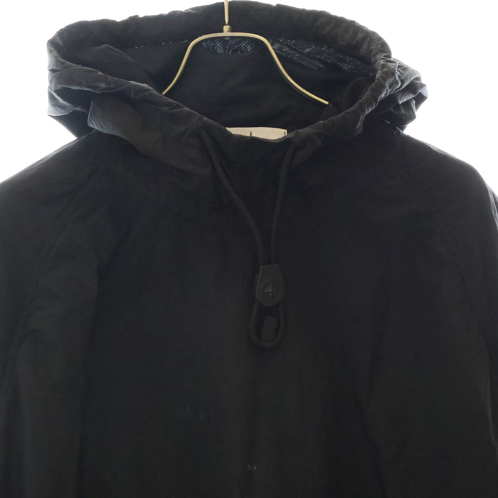STONE ISLAND(ストーンアイランド) NYLON METAL HOODED SMOCK ナイロンメタル フードスモック プルオーバージャケット ブラック 691564112