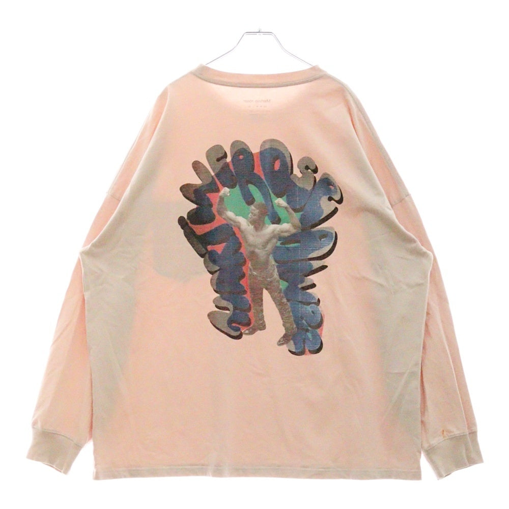 MARTINE ROSE(マーティンローズ) バックプリント ポケットカットソー 長袖Tシャツ ピンク