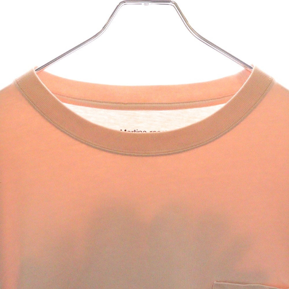 MARTINE ROSE(マーティンローズ) バックプリント ポケットカットソー 長袖Tシャツ ピンク