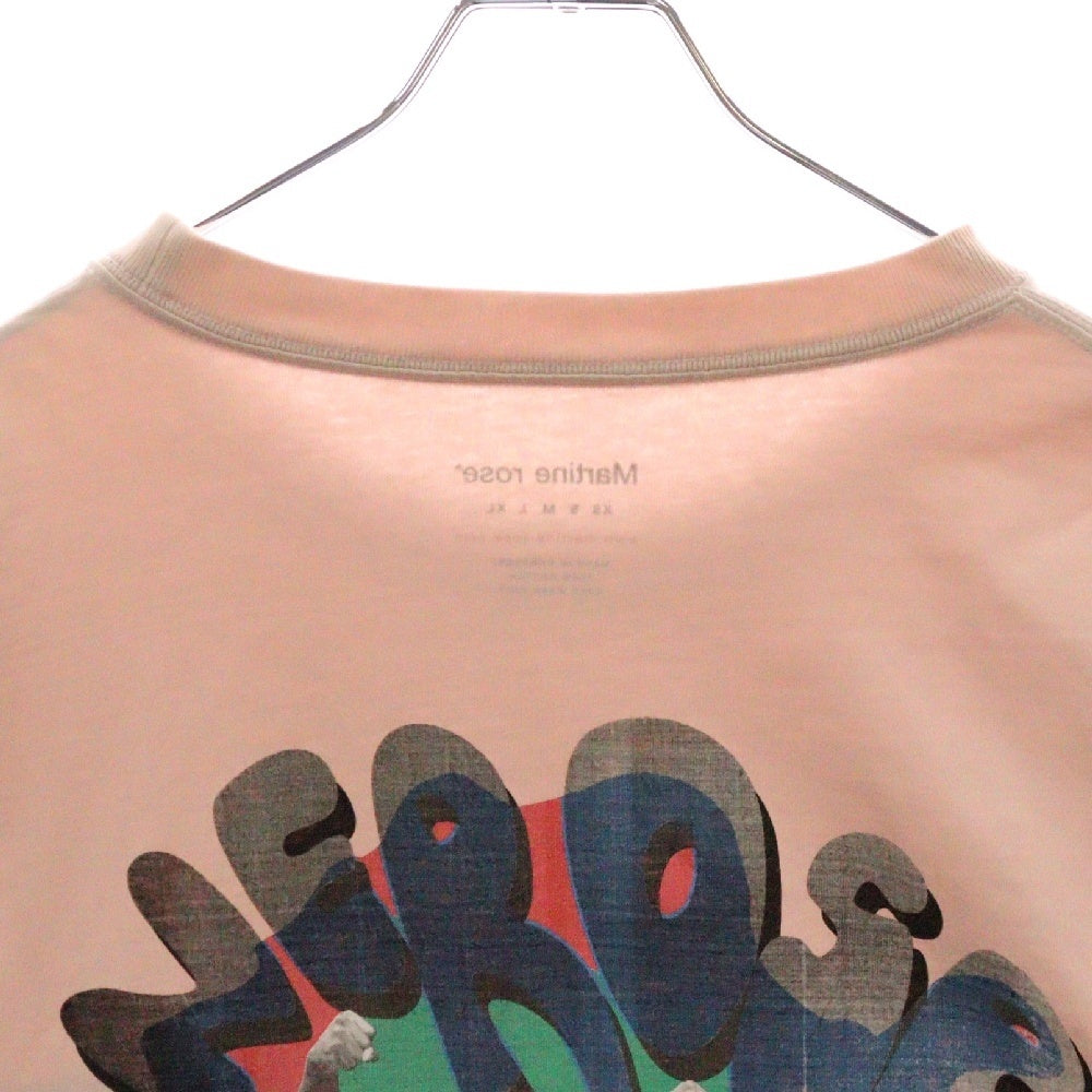 MARTINE ROSE(マーティンローズ) バックプリント ポケットカットソー 長袖Tシャツ ピンク