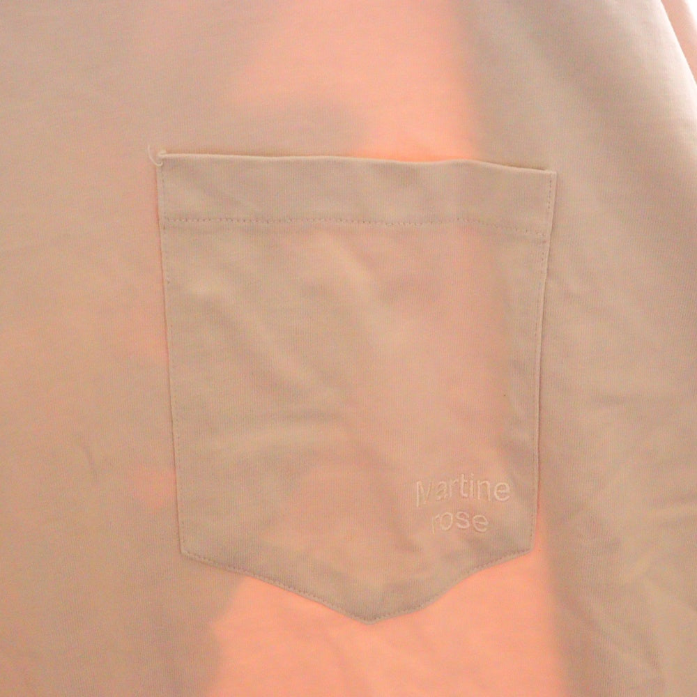 MARTINE ROSE(マーティンローズ) バックプリント ポケットカットソー 長袖Tシャツ ピンク