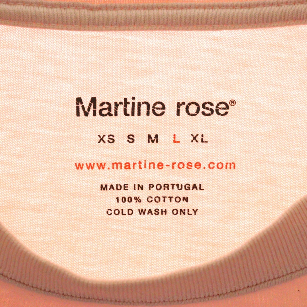 MARTINE ROSE(マーティンローズ) バックプリント ポケットカットソー 長袖Tシャツ ピンク