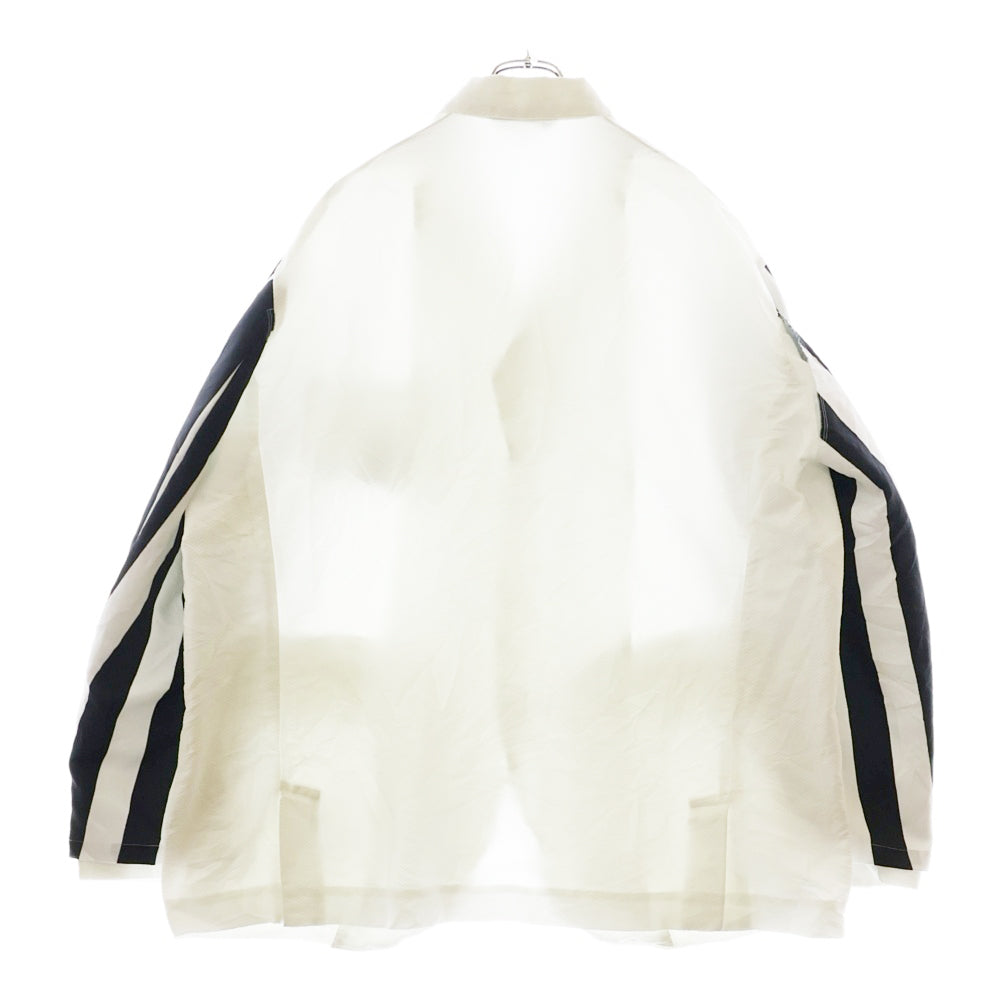 BLACK COMME des GARCONS(ブラックコムデギャルソン) 23SS 二重袖 ストライプ オーバーサイズ ジャケット 1K-J02 ホワイト