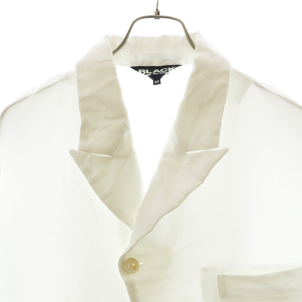 BLACK COMME des GARCONS(ブラックコムデギャルソン) 23SS 二重袖 ストライプ オーバーサイズ ジャケット 1K-J02 ホワイト