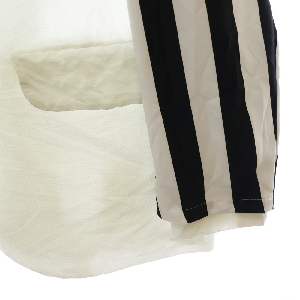 BLACK COMME des GARCONS(ブラックコムデギャルソン) 23SS 二重袖 ストライプ オーバーサイズ ジャケット 1K-J02 ホワイト