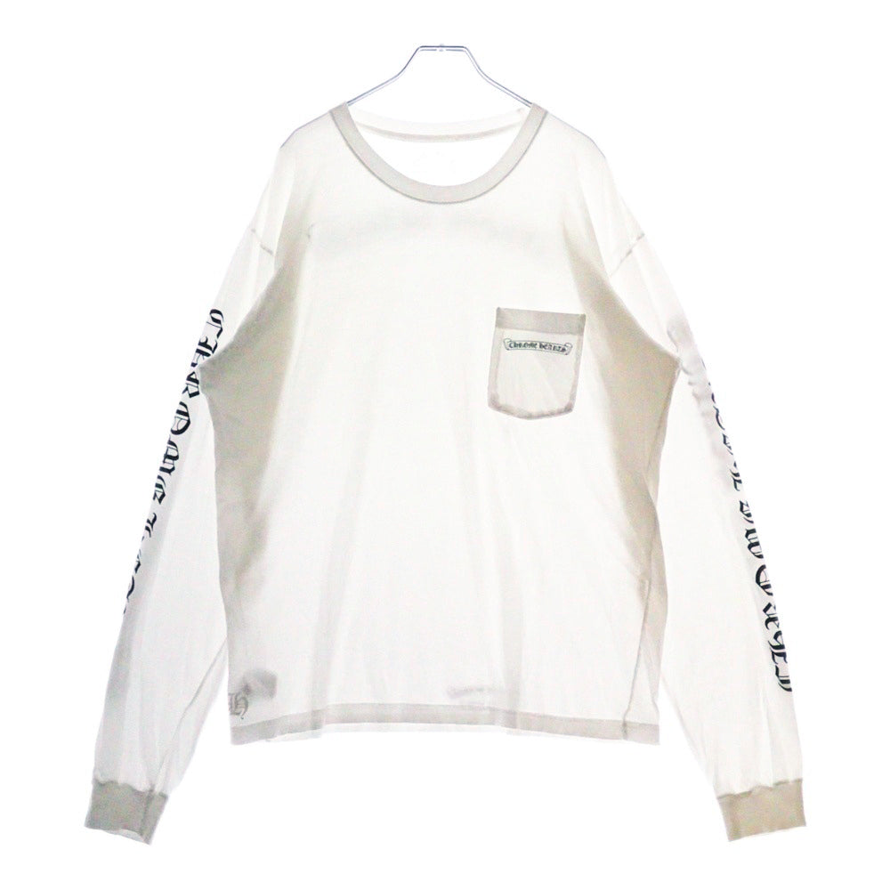 CHROME HEARTS(クロムハーツ) CH L S 1 バックスクロールラベルプリント ロングスリーブ長袖Tシャツ ホワイト