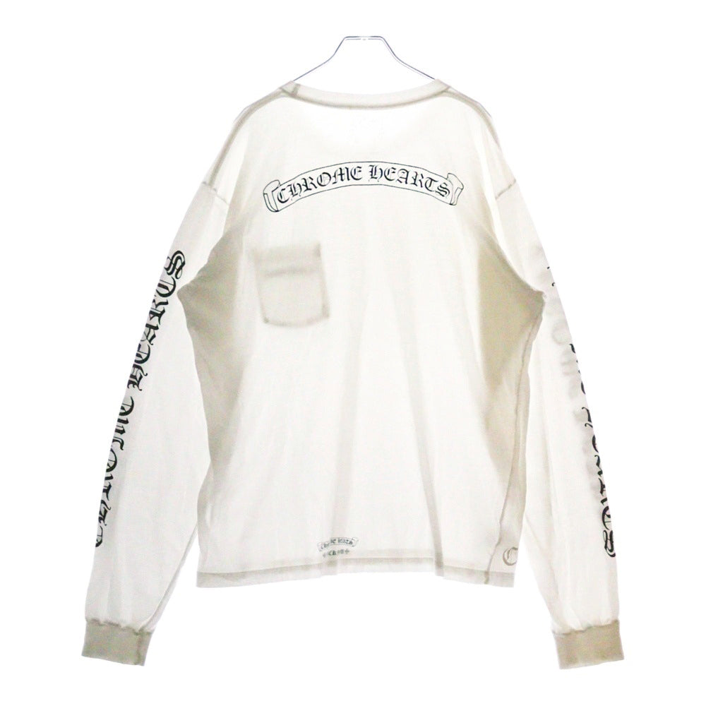 CHROME HEARTS(クロムハーツ) CH L S 1 バックスクロールラベルプリント ロングスリーブ長袖Tシャツ ホワイト