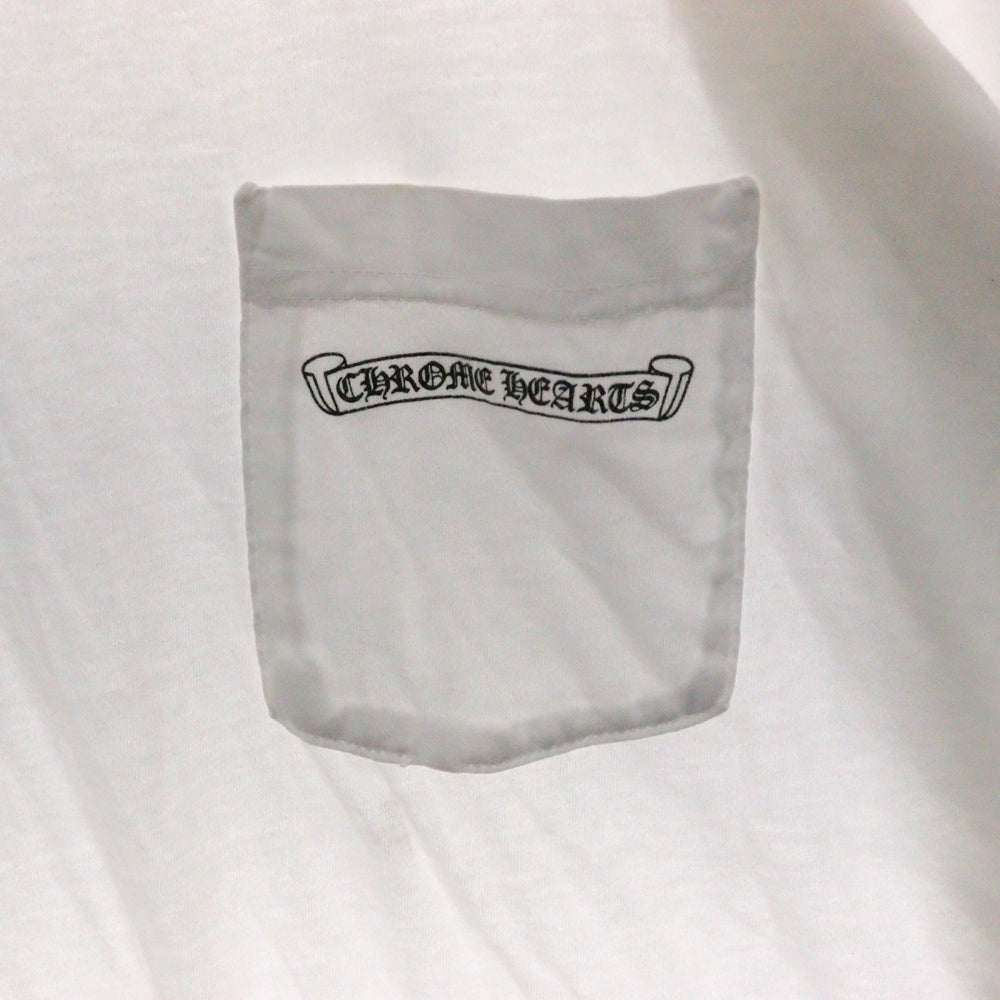 CHROME HEARTS(クロムハーツ) CH L S 1 バックスクロールラベルプリント ロングスリーブ長袖Tシャツ ホワイト