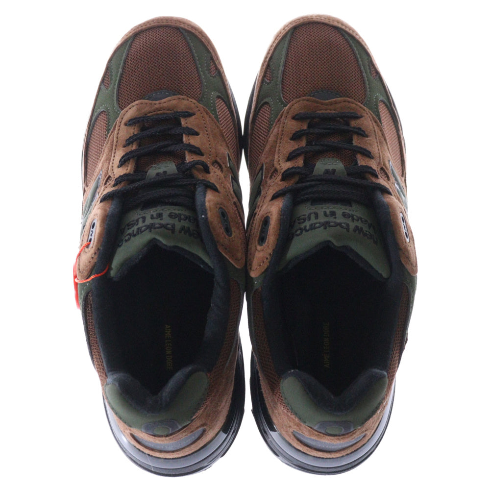 New Balance(ニューバランス) MR993ALD×Aim Leon dore エメレオンドレ メッシュ切り替えレースアップローカットスニーカー ブラウン/カーキ US10/28cm