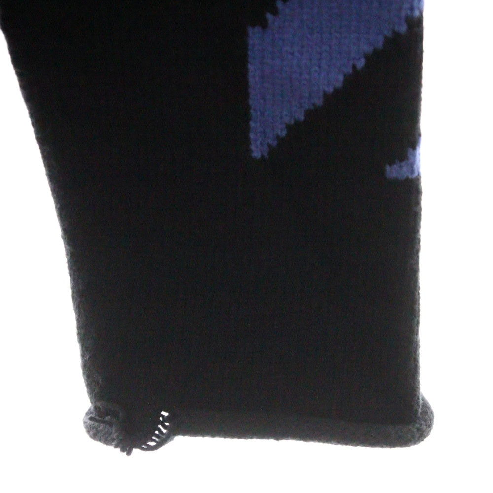 OFF-WHITE(オフホワイト) DIAGONAL ARROW ダイアゴナルアロー 袖プリント バックプリント 長袖 コットンニット セーター ブラック OMHE023S21KNI001