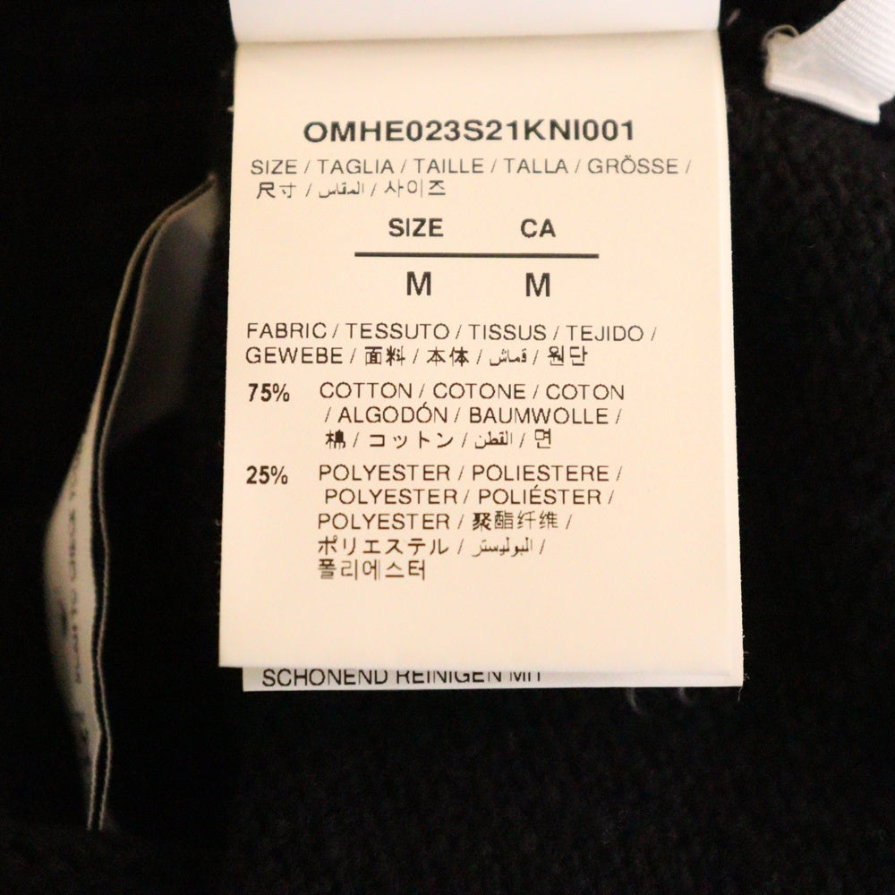 OFF-WHITE(オフホワイト) DIAGONAL ARROW ダイアゴナルアロー 袖プリント バックプリント 長袖 コットンニット セーター ブラック OMHE023S21KNI001